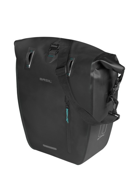 Basil fietstas enkel Rivo L MIK Hooks zwart 25-31L