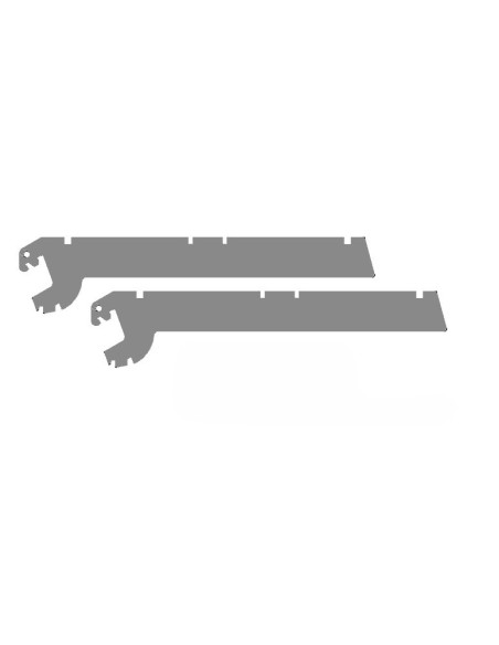 2 haaks steunen 370mm RAL9006, per set