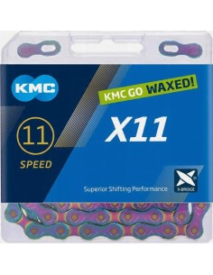 KMC ketting X11 aurora blauw 118s waxed