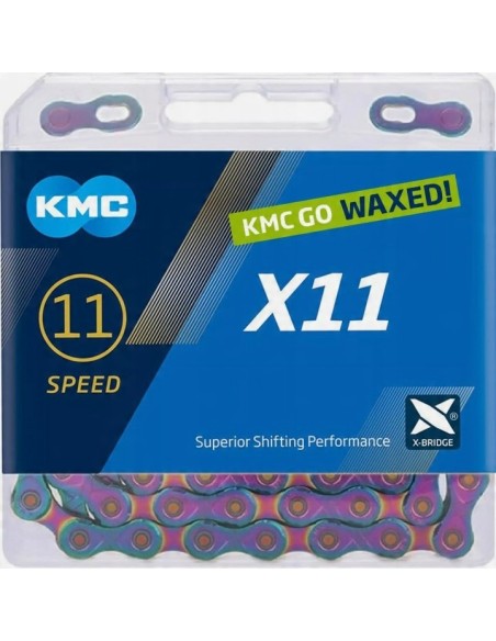 KMC ketting X11 aurora blauw 118s waxed