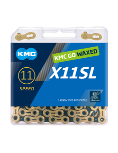 KMC ketting X11SL gold/black 118s waxed