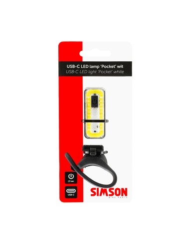 Simson koplamp USB-C LED Pocket wit