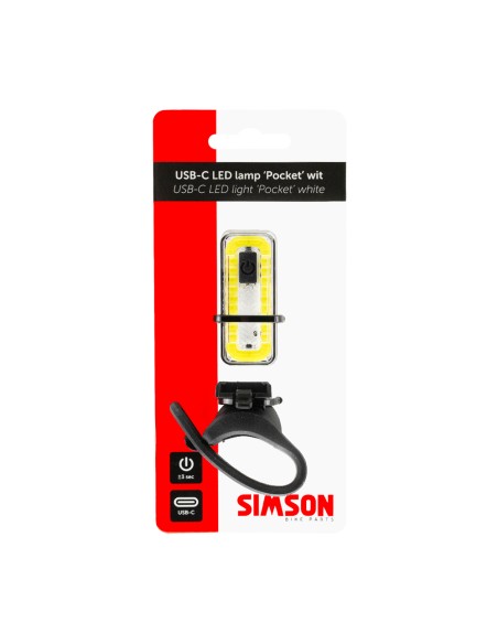 Simson koplamp USB-C LED Pocket wit