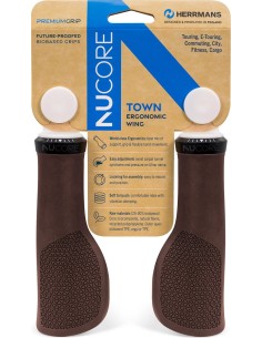 Herrmans handvatten Nucore Grip town peak 130mm bruin