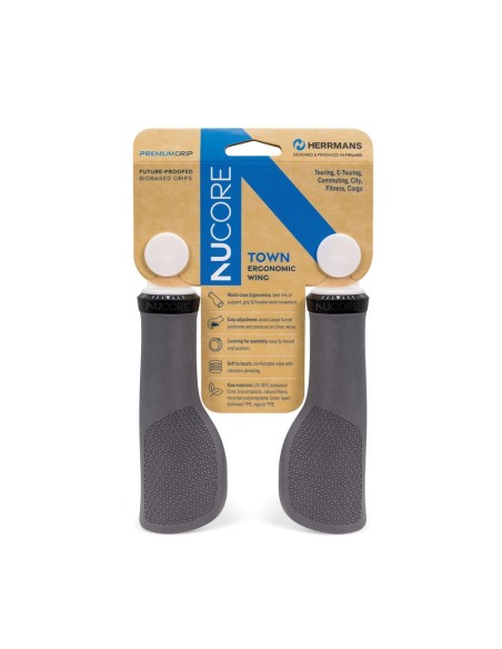 Herrmans handvatten Nucore Grip town peak 130mm grijs