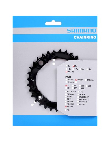 Shimano kettingblad 32t FC-M361 zwart