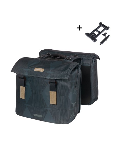 Basil fietstas dubbel Elegance estate blue MIK 40-49L