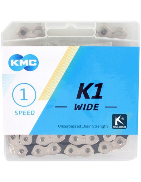 KMC ketting K1 1/8 wide silver/black 110s