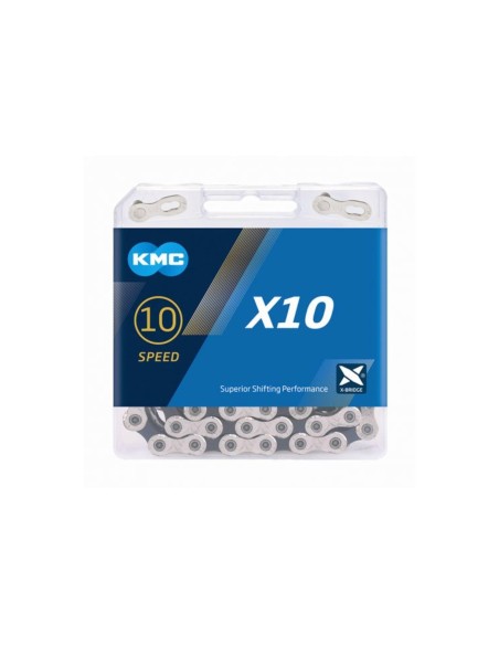 KMC ketting X10 silver/black 122s
