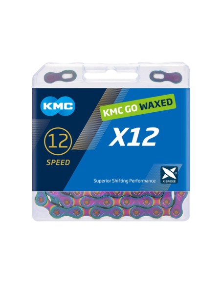 KMC ketting X12 aurora blauw 126s waxed