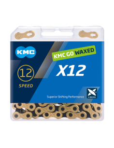 KMC ketting X12 gold/black 126s waxed