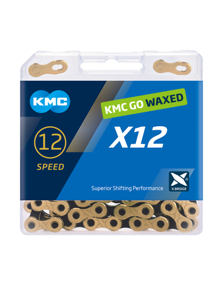 KMC ketting X12 gold/black 126s waxed