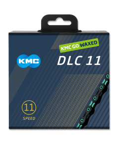 KMC ketting DLC11 black/celeste 118s waxed