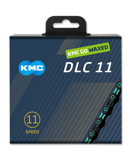 KMC ketting DLC11 black/celeste 118s waxed
