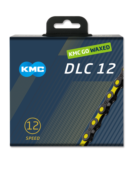KMC ketting DLC12 black/yellow 126s waxed