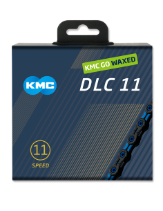 KMC ketting DLC11 black/blue 118s waxed