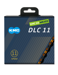 KMC ketting DLC11 black/orange 118s waxed