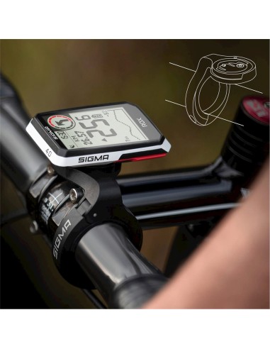 Sigma fietscomputer ROX 4.0 GPS White HR top mount set