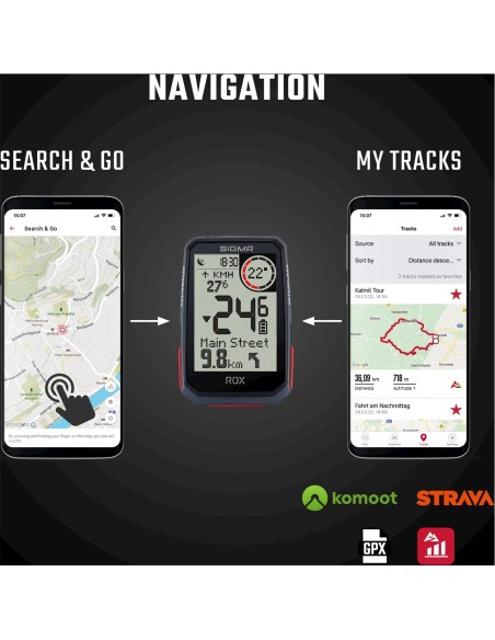 Sigma fietscomputer ROX 4.0 GPS Black HR top mount set