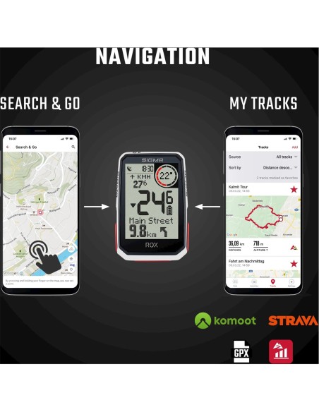 Sigma fietscomputer ROX 4.0 GPS White HR top mount set