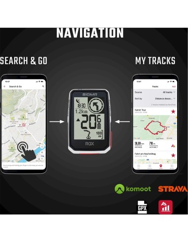 Sigma fietscomputer ROX 2.0 Endurance white