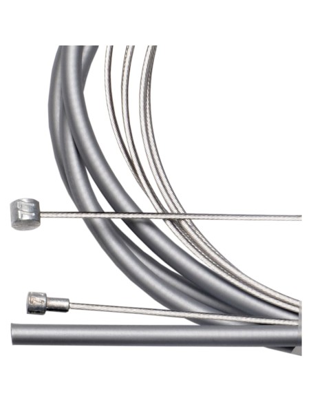Simson remkabel set universeel 2 nippels RVS zilver