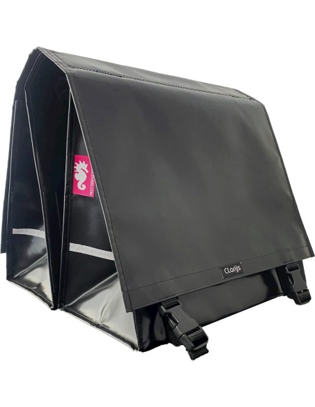Clarijs fietstas dubbel L PVC 40L met uitsparing zwart