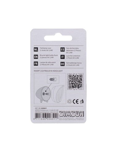 Simson lampje voorlicht 6 volt / 2,4 watt (2)