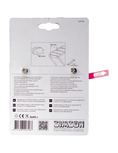 Simson achterlicht led batterij 80mm