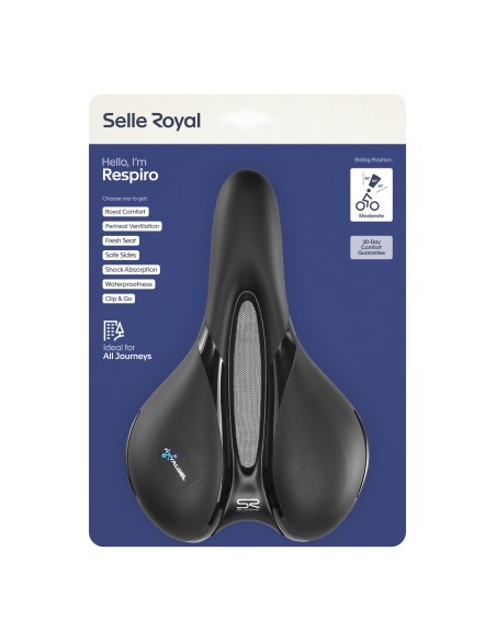 Selle Royal zadel Respiro Moderate Stracciatella zwart