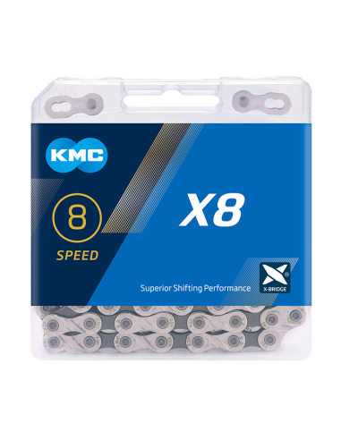 KMC ketting X8 silver/grey 114s