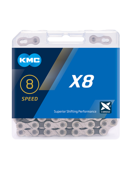 KMC ketting X8 silver/grey 114s