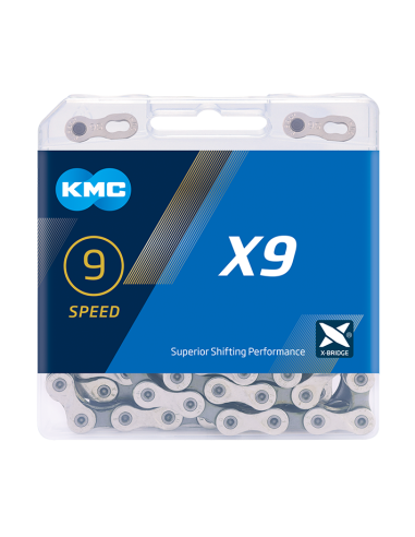 KMC ketting X9 silver/grey 114s