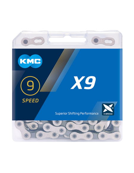 KMC ketting X9 silver/grey 114s