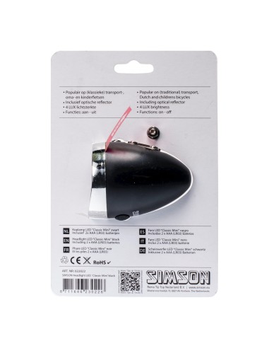 Simson koplamp Classic Mini batterij 4 lux