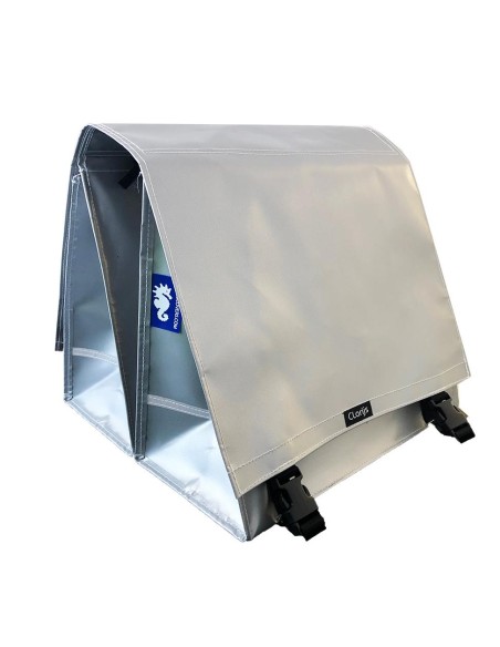 Clarijs fietstas dubbel L PVC 40L met uitsparing zilver