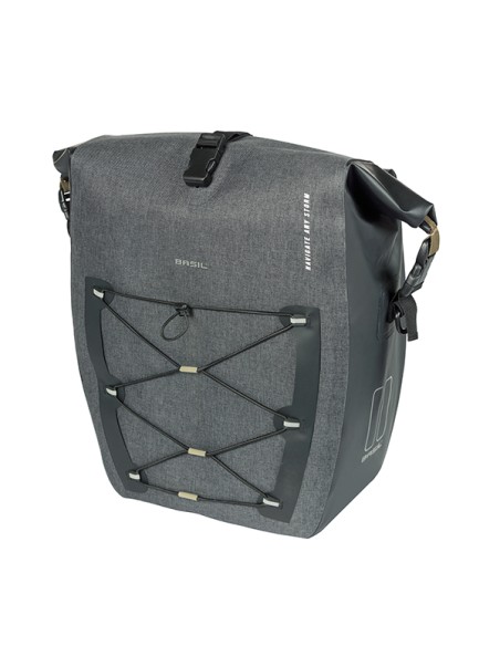 Basil fietstas enkel Navigator Storm L MIK Hooks zwart 31L