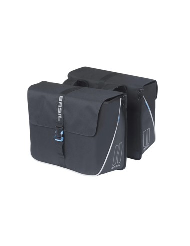 Basil fietstas dubbel Forte black black 35L