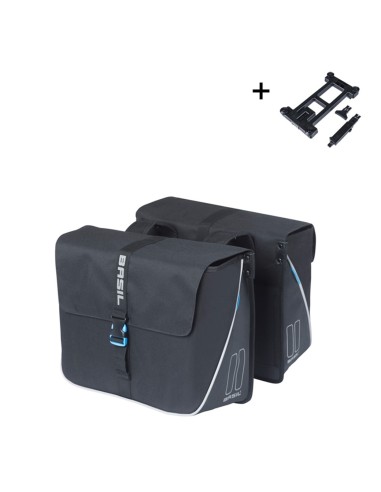 Basil fietstas dubbel Forte zwart MIK 35L
