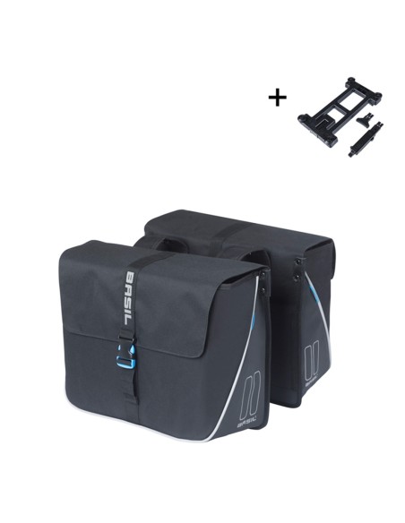 Basil fietstas dubbel Forte zwart MIK 35L
