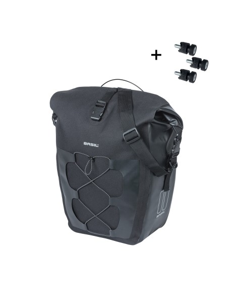 Basil fietstas enkel Navigator MIK Studs L zwart 22L