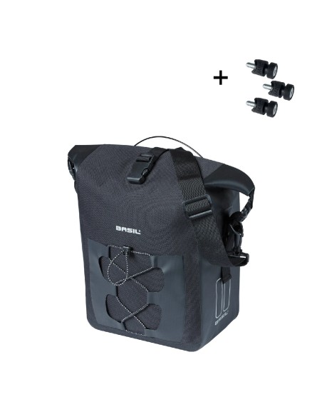 Basil fietstas enkel Navigator MIK Studs M zwart 14L