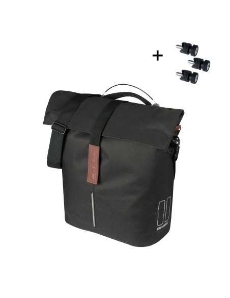 Basil shoppertas City MIK Studs zwart 14-16L