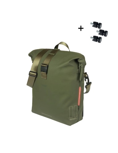 Basil schoudertas SoHo MIK Studs groen 17L