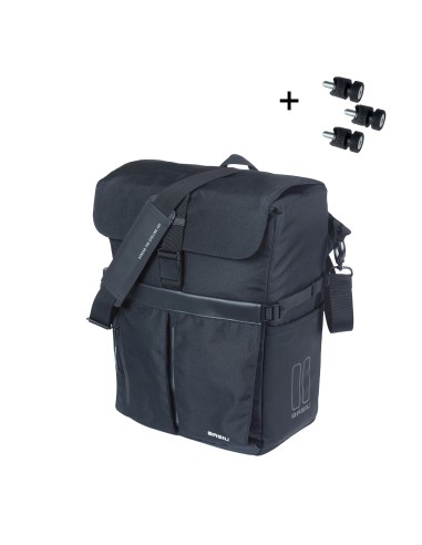 Basil schoudertas Move MIK Studs zwart 15L