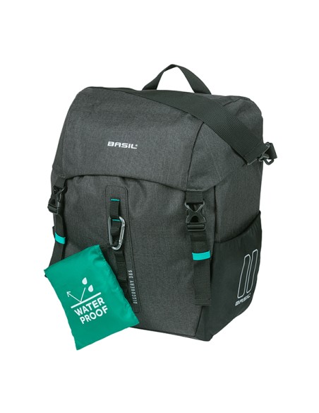 Basil fietstas enkel Discovery 365D L MIK Hooks zwart 20L