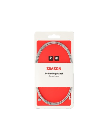 Simson rem binnenkabel rvs 2.35m 2 nippels ton/peer