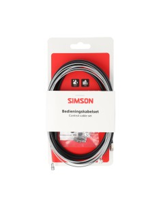Simson remkabel set universeel 2 nippels RVS zwart