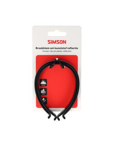 Simson broekklemmen kunststof met reflectie