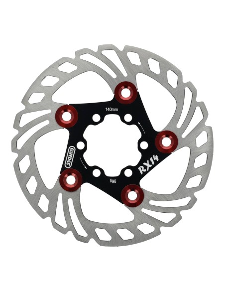 Elvedes remschijf 140mm RX zesgats 1.8mm zwart/rood